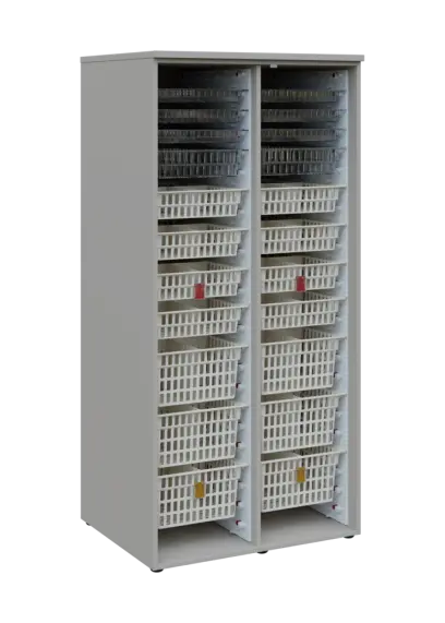 EUROMEDICA O - 90 skříň léková boxová, otevřená, 1950x900x735, korpus šedý